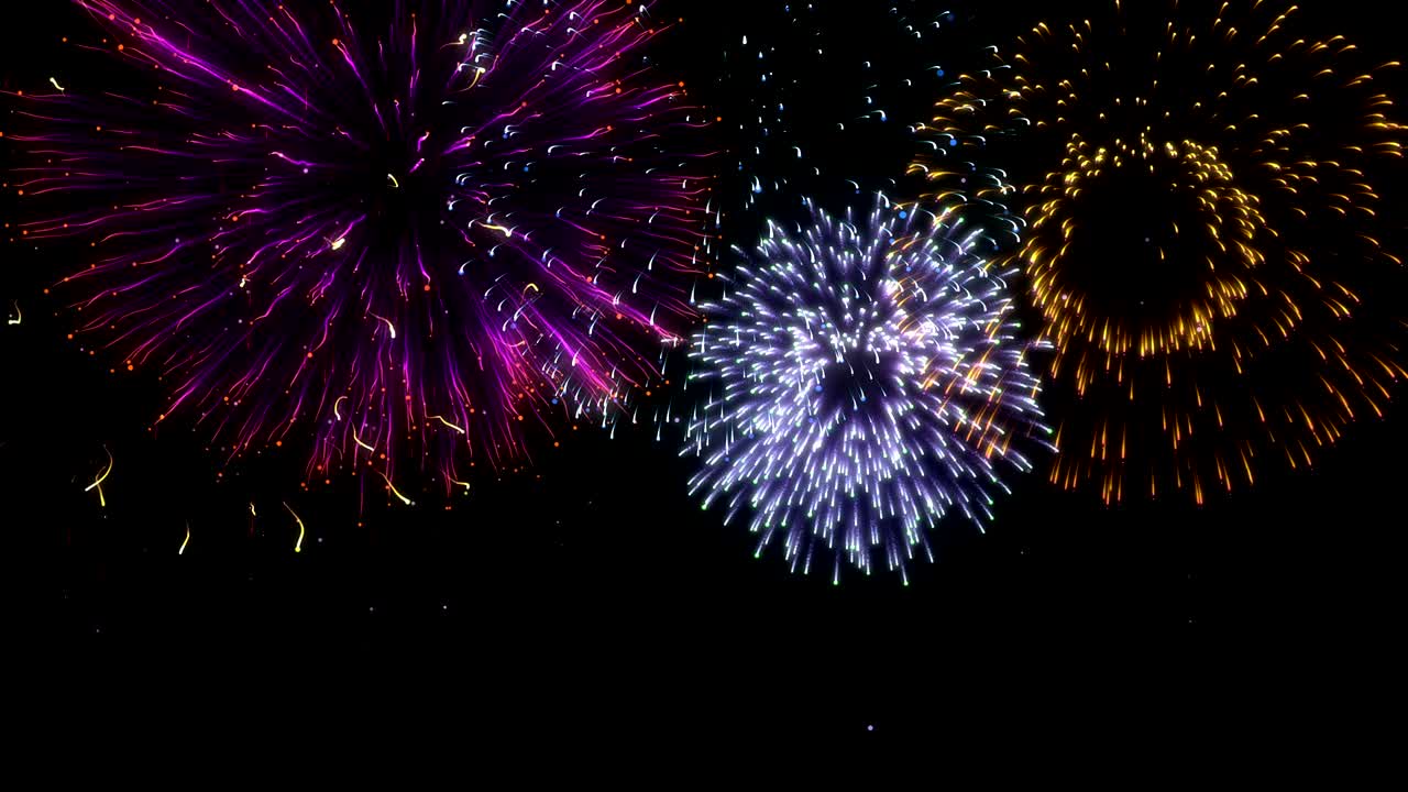 fuegos artificiales aislados multicolores en bucle