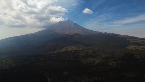 墨西哥波波卡特佩特爾活火山的空中景色 - 撤退,無人機拍攝