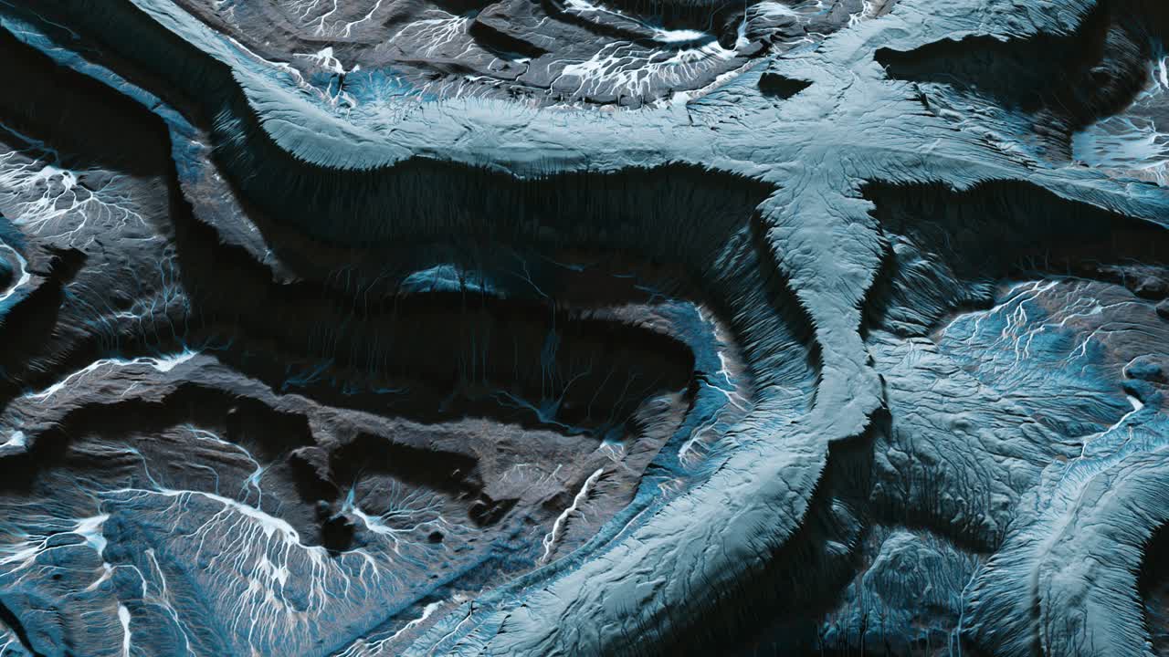 Vy över ett utomjordiskt planetlandskap