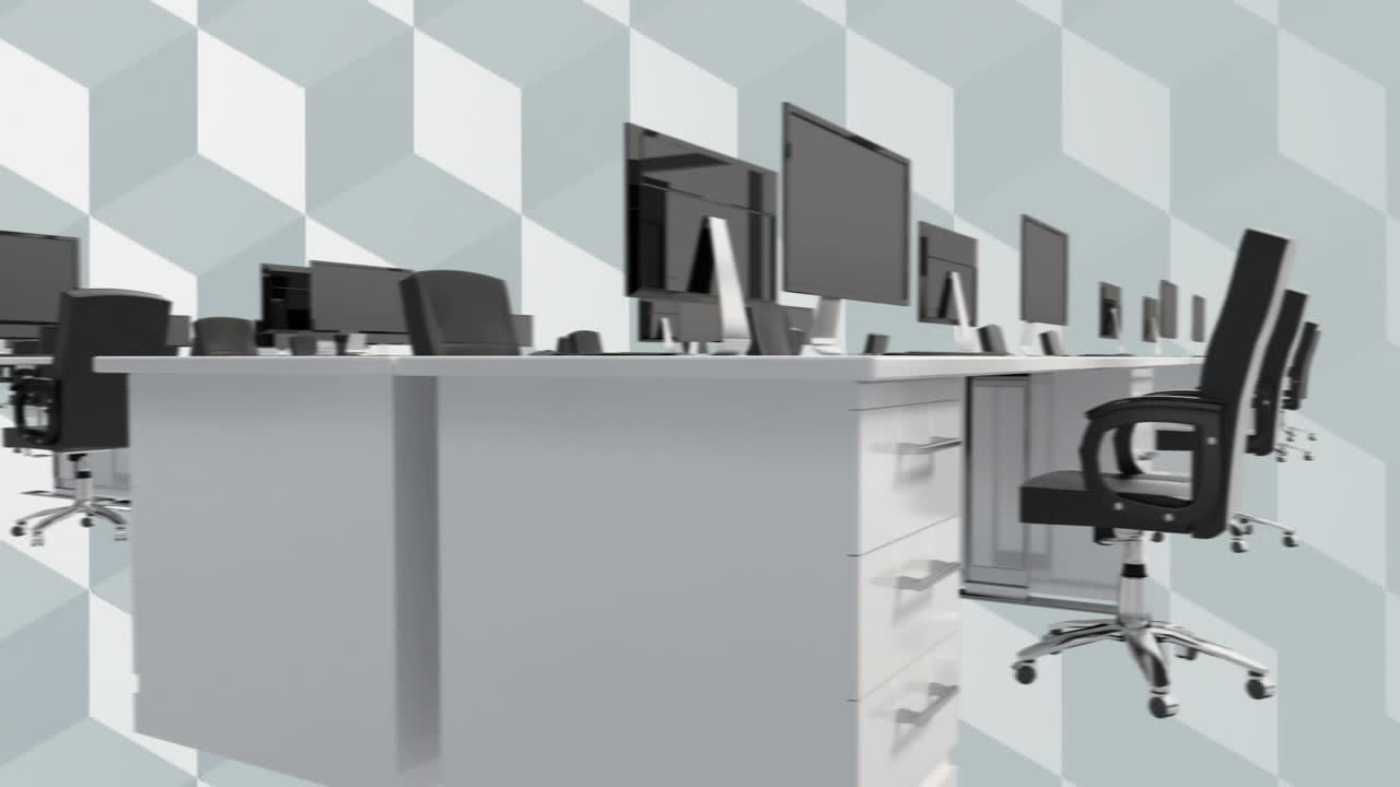 사무실 책상 과 컴퓨터