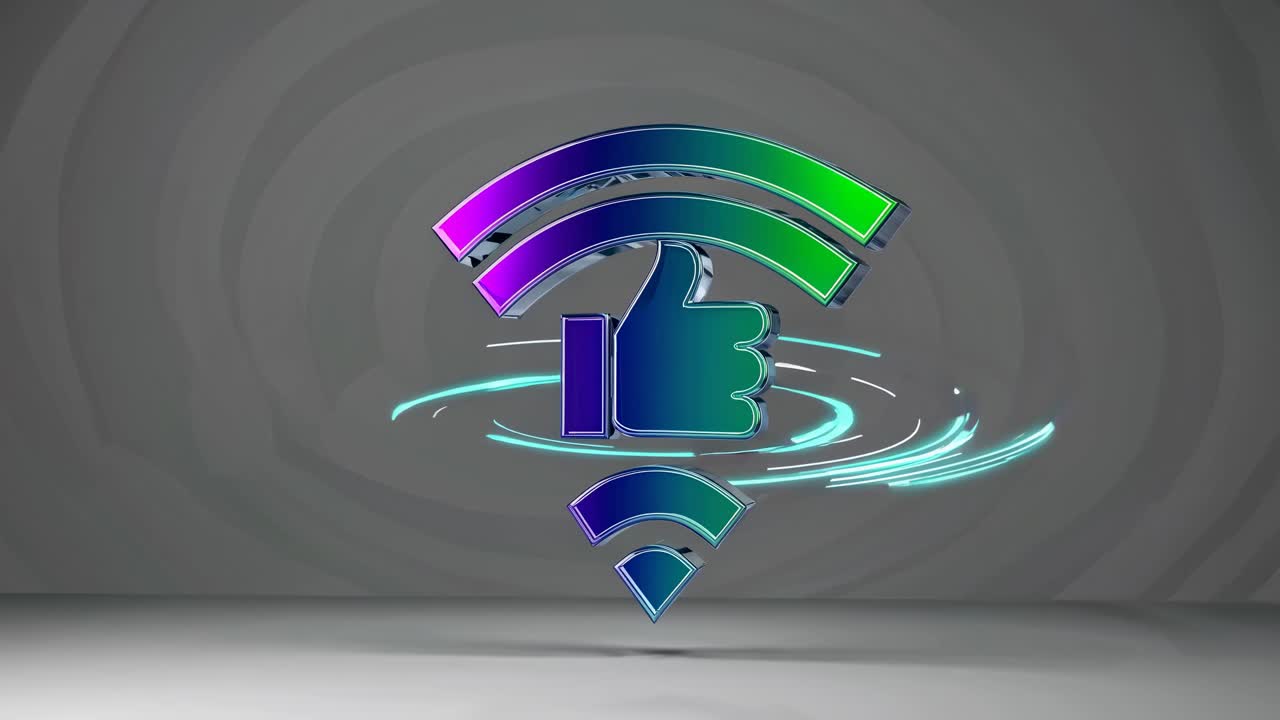 추상 3d 와이파이 엄지손가락 상단 아이콘