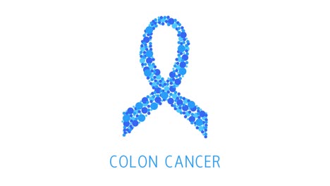 animación de bucle de puntos con cinta de cáncer de colon