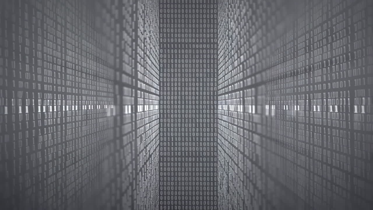 Abstract Digital Binary Code Data Stream