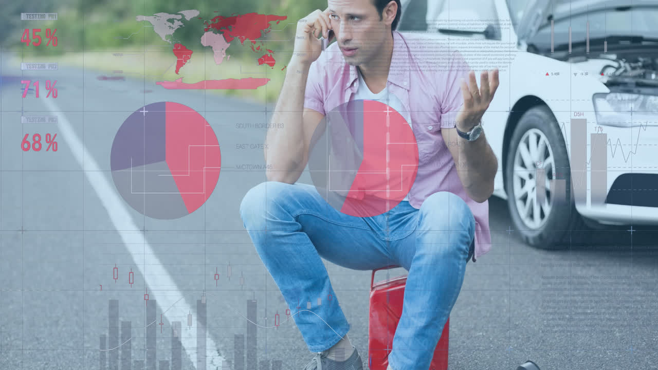 캐니스터에 앉아있는 사람을 통해 금융 데이터 처리의 애니메이션