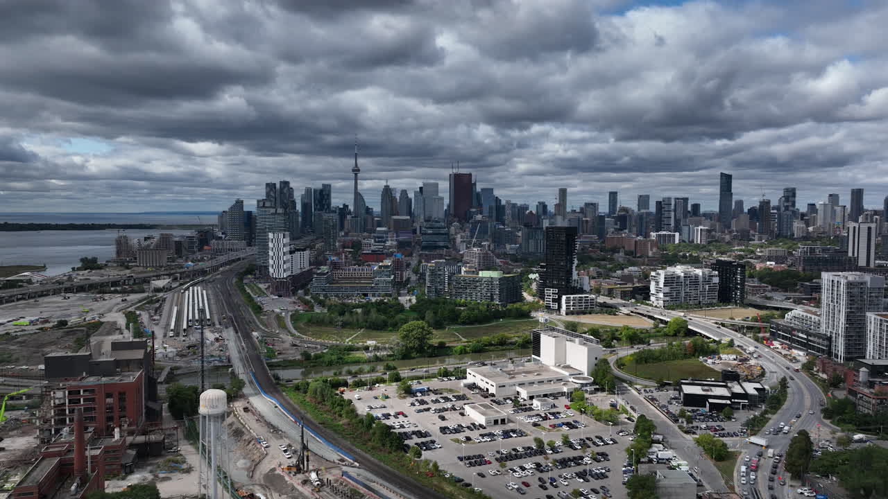 aproximación aérea de toronto canadá centro del centro del horizonte del núcleo
