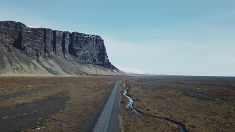 Drone-Shot-of-Empty-Street-in-Iceland