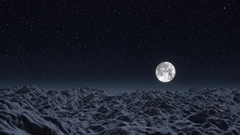 lunar mountainscape under a starry night
