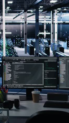 vertical video data center pc screens monitoring hardware used in ai llm model development