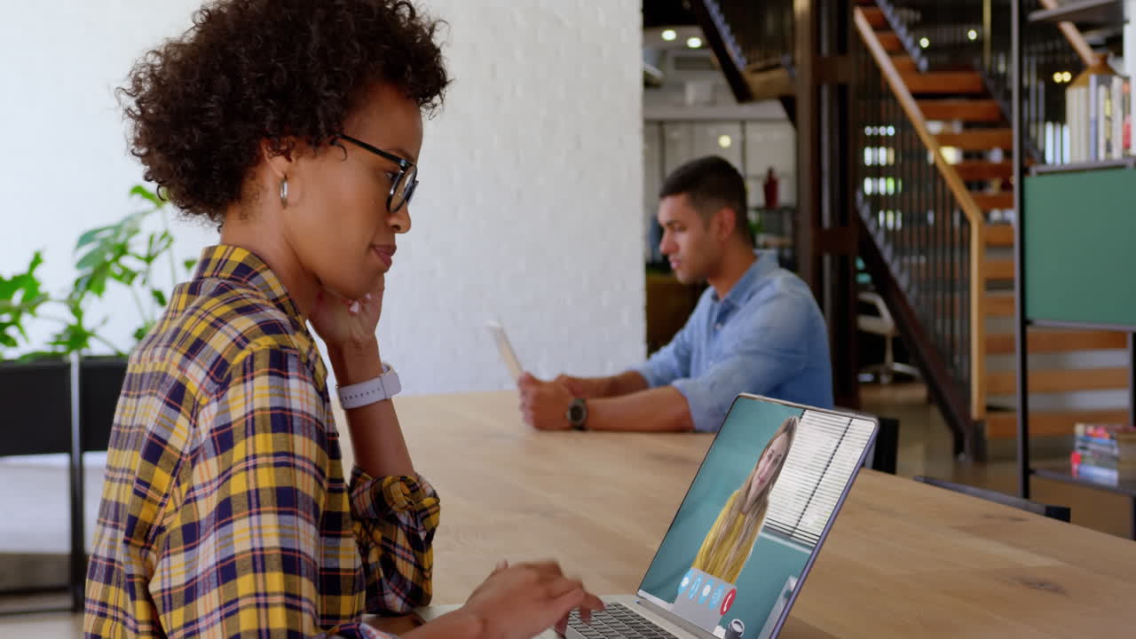 Woman having a video conference
