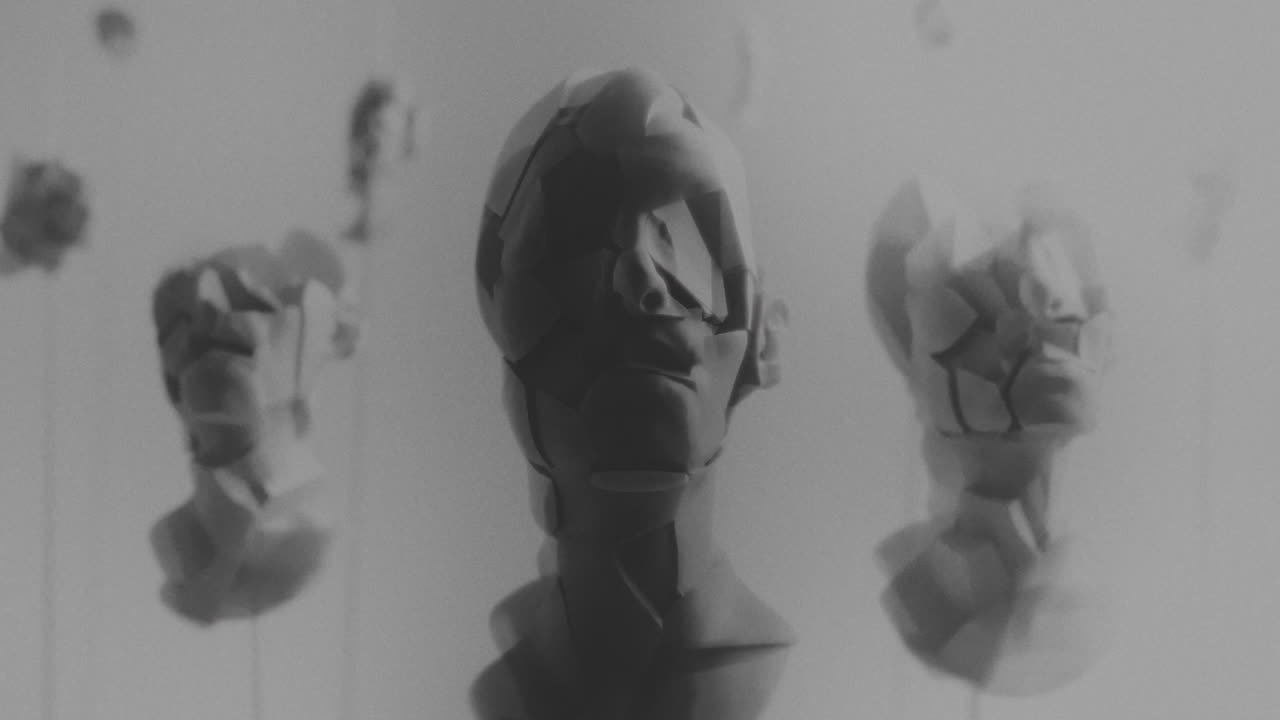 Broken mannequin head shells in xray