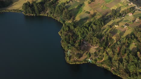 Aerial-View,-Laguna-De-Tota,-Boyaca,-Colombia