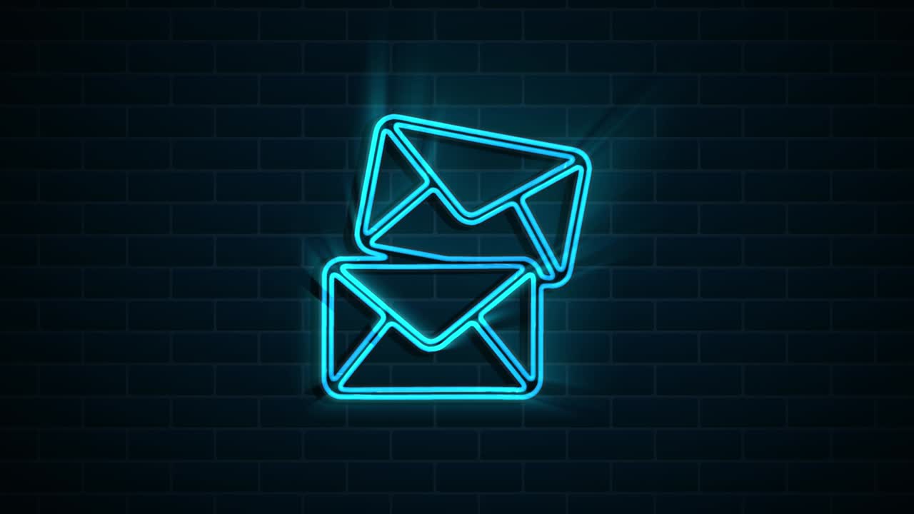 дизайн неоновой иконы социальных сетей, изолированный на темном фоне. обзор веб-иконы. движущаяся графика.