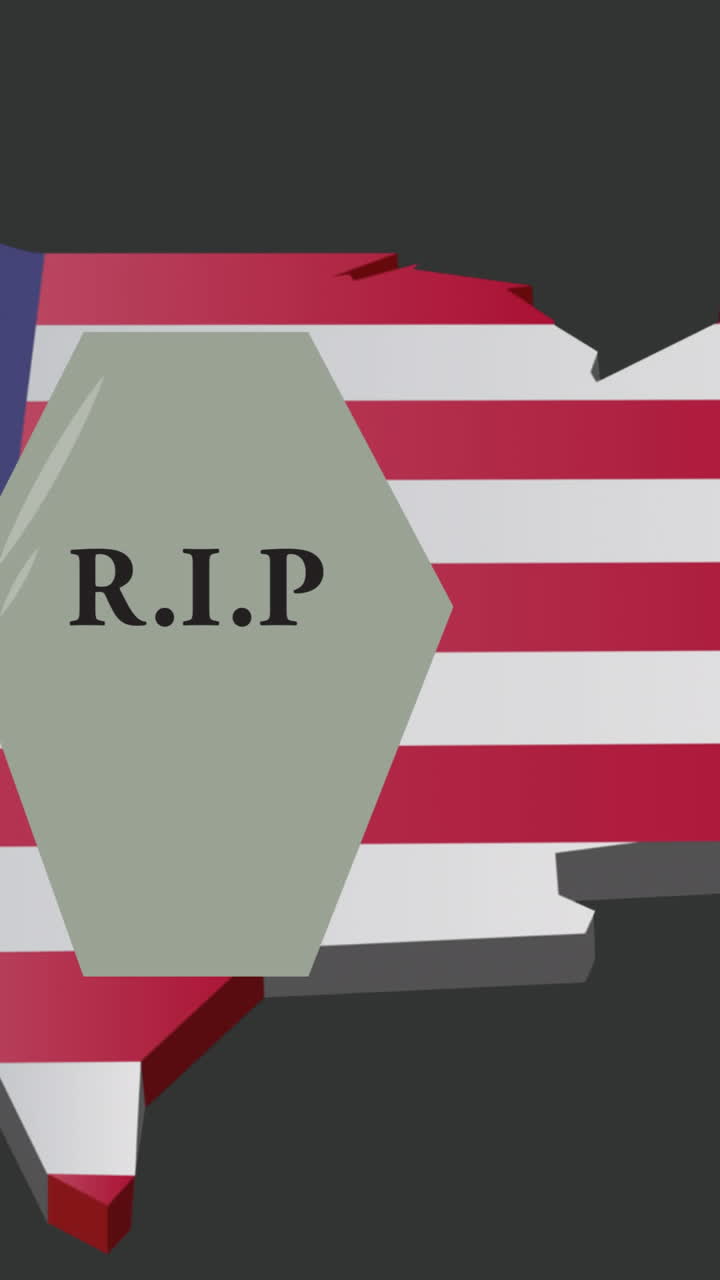 animación de un mapa con la bandera de los estados unidos