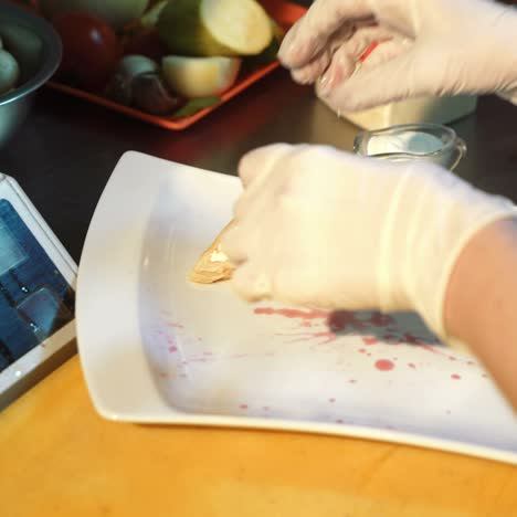 man cooking dessert