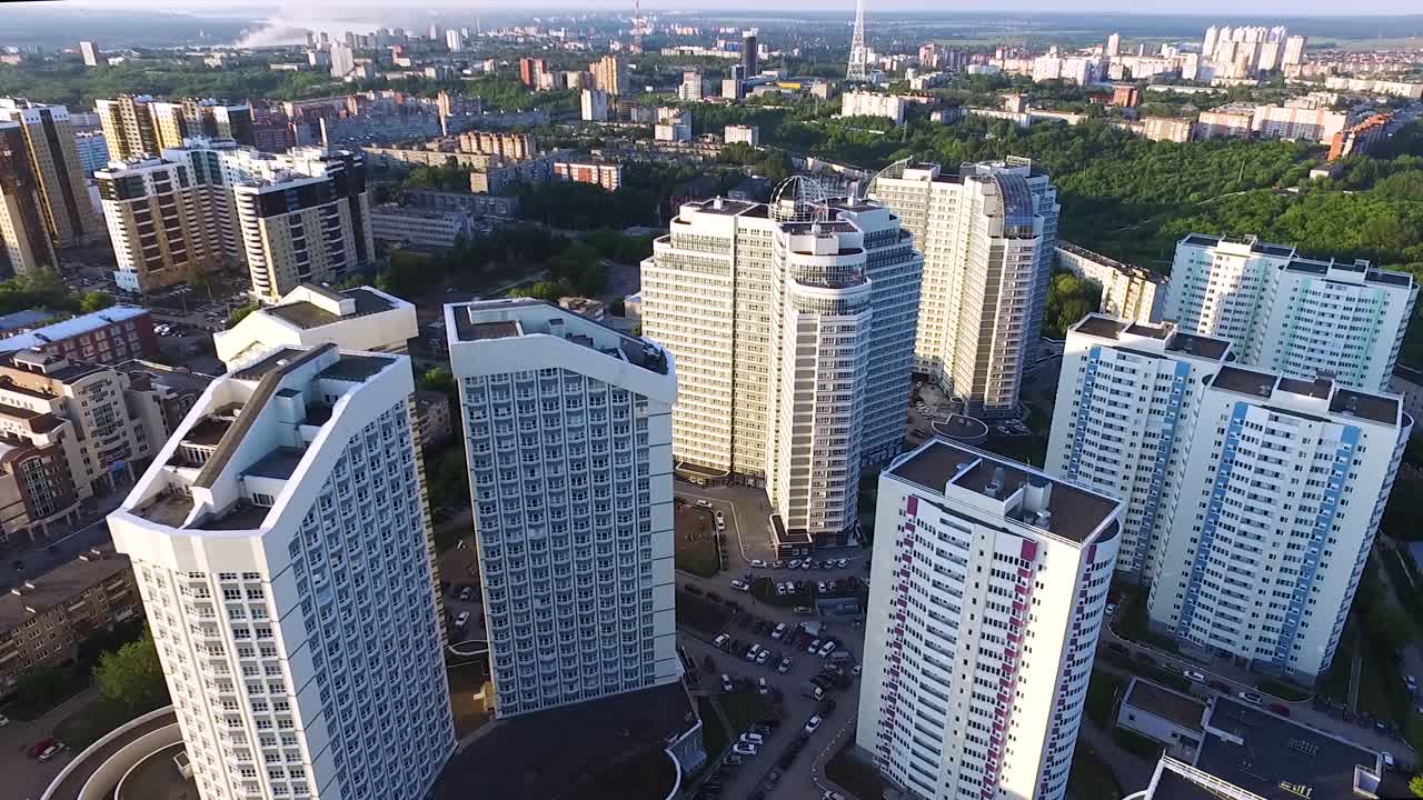 현대 도시 아파트 단지 의 공중 사진