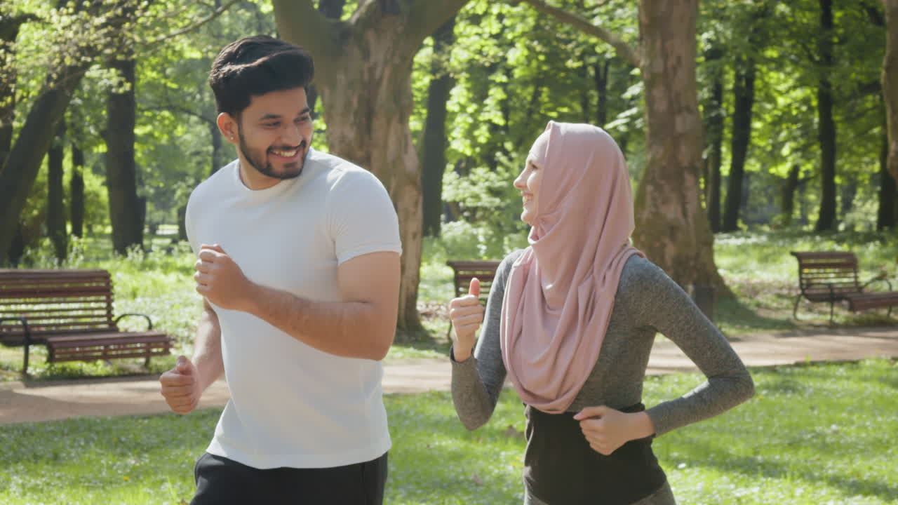 Couple Walking in Park