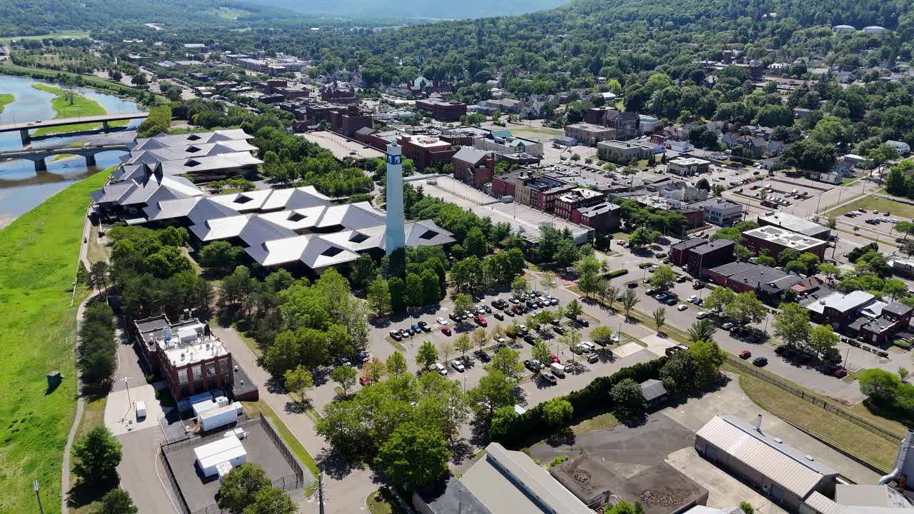 Norwich New York Innenstadt Drohnen-Luftaufnahme