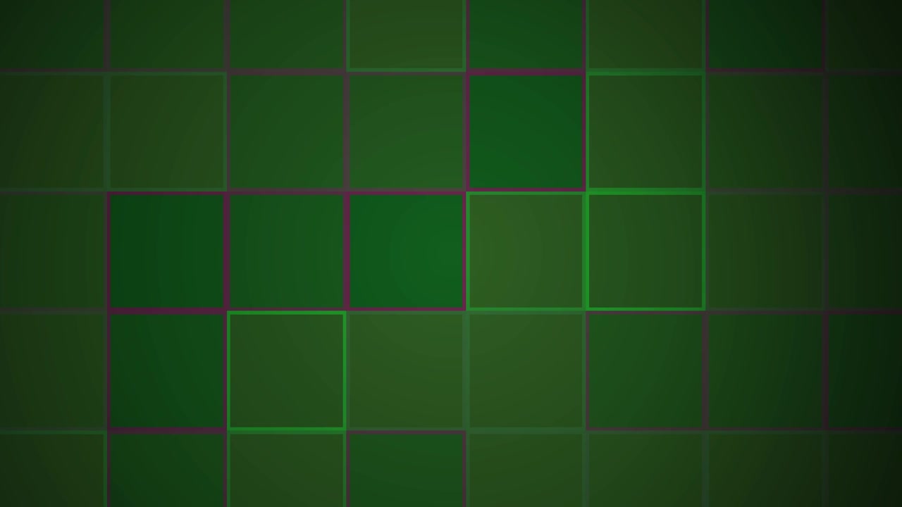 Abstract Green Grid with Glowing and Fading Squares