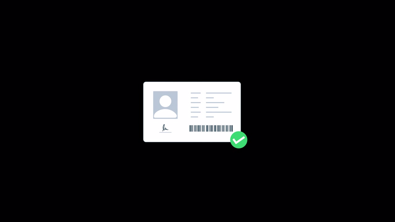 Animated ID Card with Green Checkmark for Verification