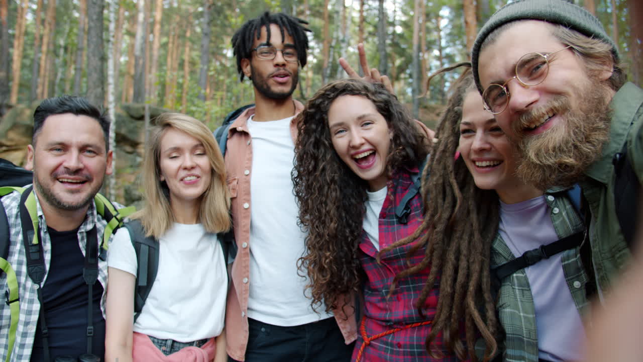 Happy Friends on a Hiking Trip