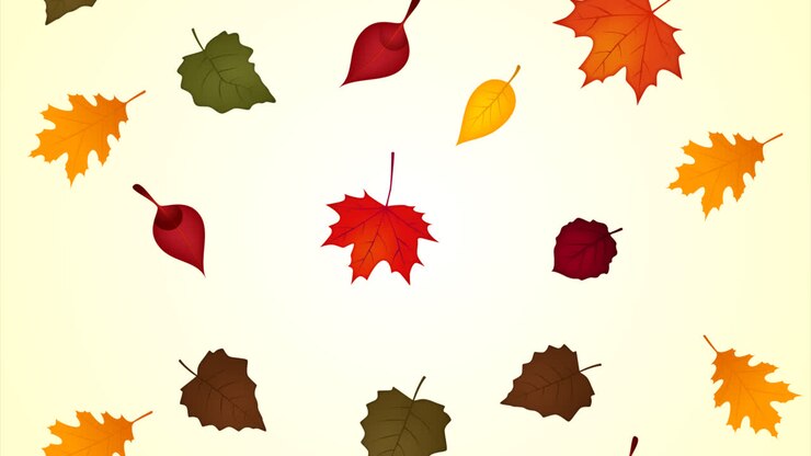 An animation of a Autumn decorative background flat design