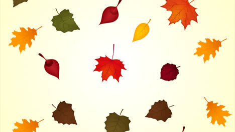 una animación de un diseño plano de fondo decorativo de otoño