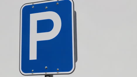 blue parking sign