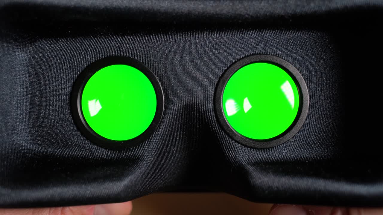 vr 안경을 착용하는 가상 현실 관점