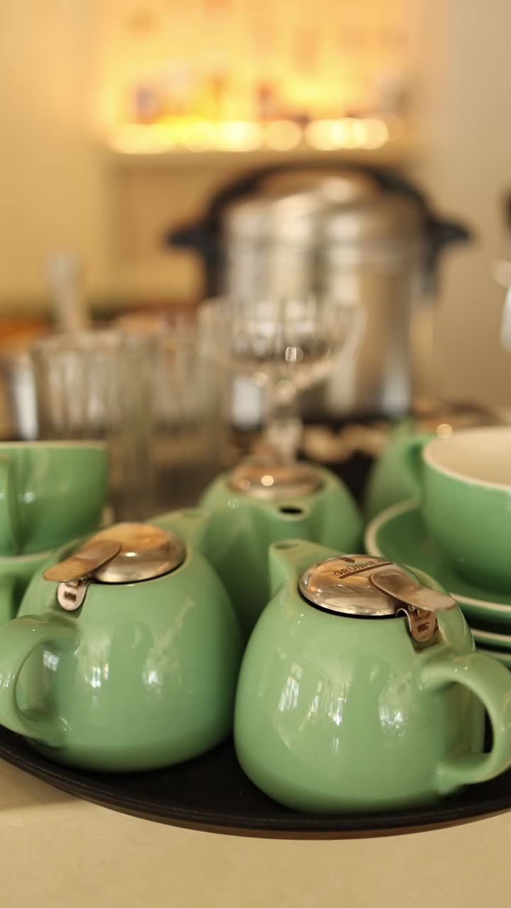 Elegant Green Tea Set Display