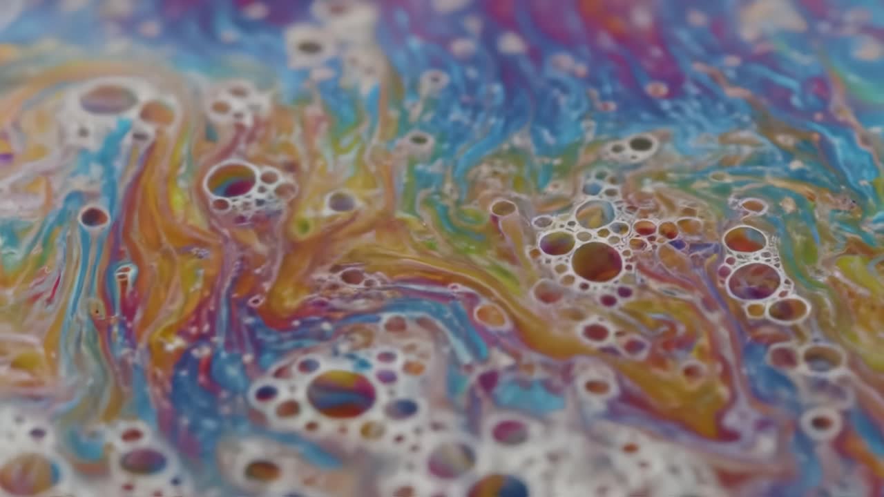 Abstract Colorful Soap Bubble Liquid Art