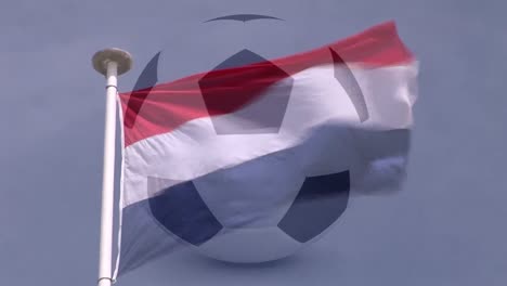 Animation-Der-Flagge-Der-Niederlande-Und-Des-Fußballs