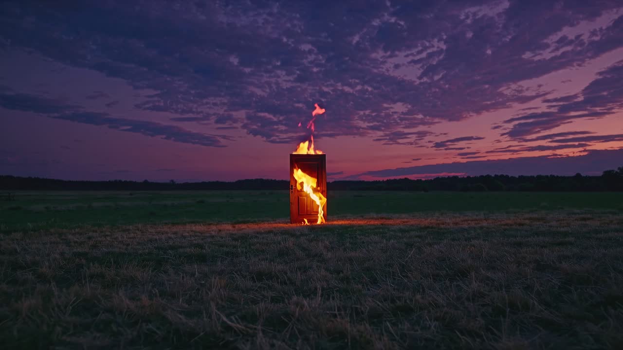 해가 지는 동안 에서 불타는 문
