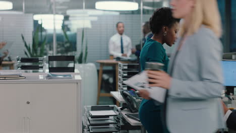business people working in busy office corporate sales team using computers employees at work