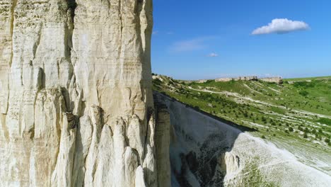 white cliffs and valley landscape