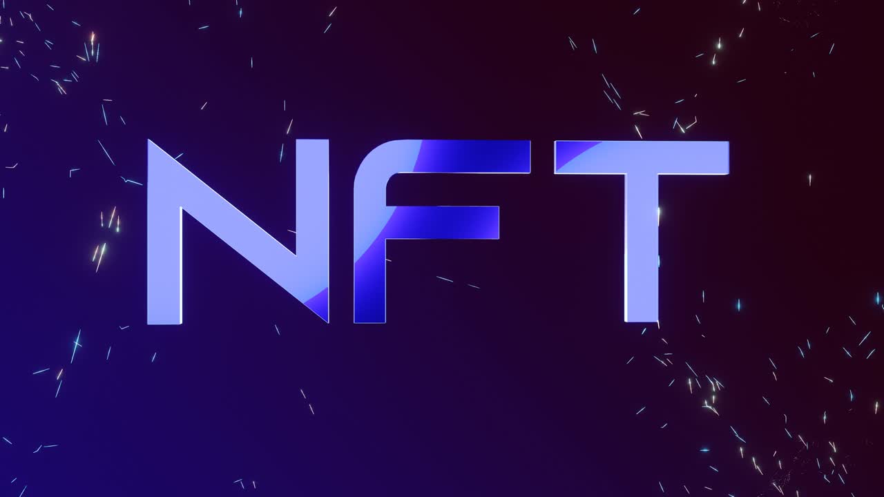 fondo nft giratorio. concepto de token no fungible. arte digital o arte criptográfico