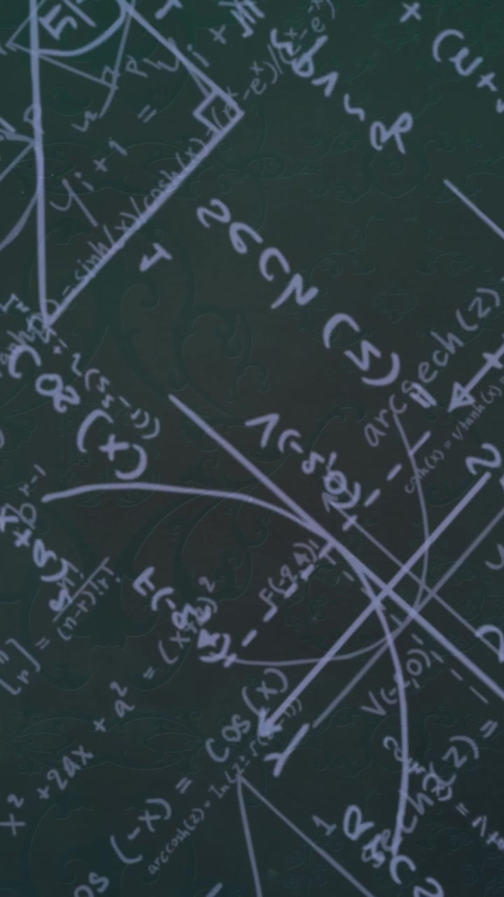 Animation of mathematical equations on gray background