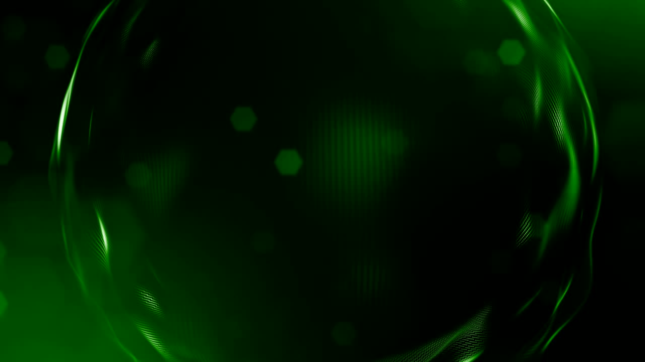 3d render of luminous particles as science fiction background or modern abstract green background of particles with depth of field and bokeh like vj loop. Particles form line and round structure. 4