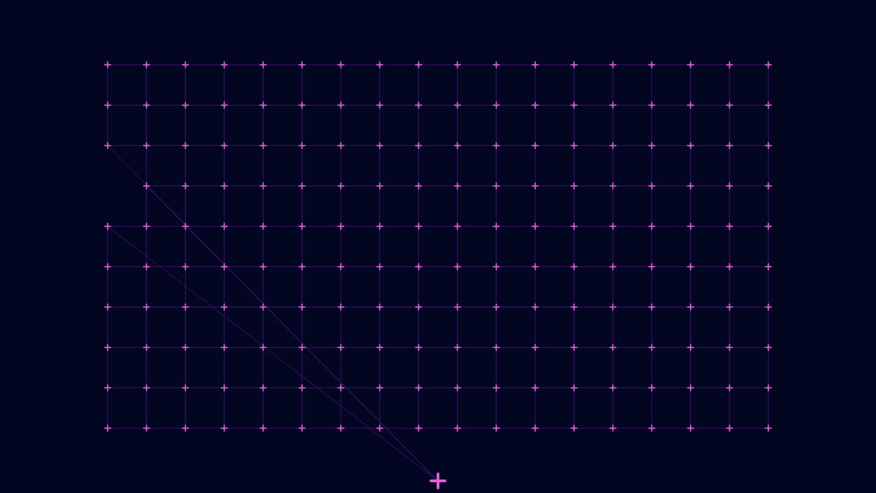 Digital fantasy geometric grid pattern with neon crosses