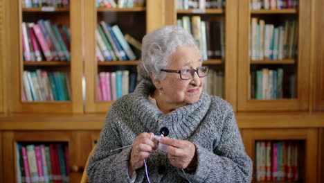 knitting, sewing and senior woman in retirement