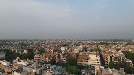 top aerial view of indian city rooftops new delhi west delhi 4k-3