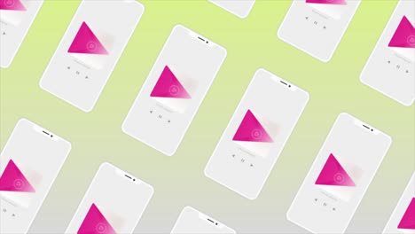 Mobile Phones with Music Player App Interface
