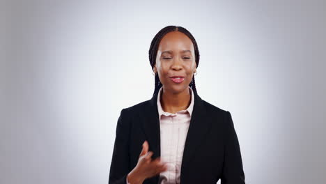 Black-woman,-presentation-and-business-news