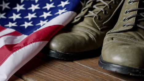 american flag and military boots
