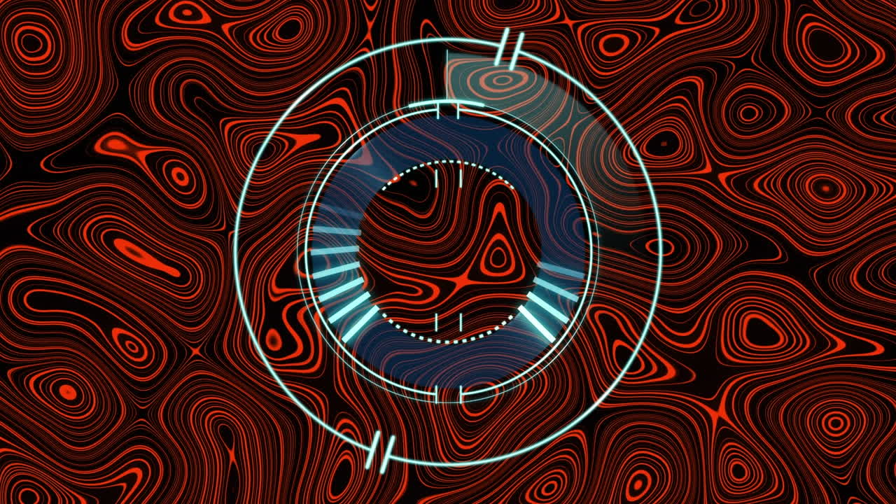 animación del escaneo del alcance y el procesamiento de datos sobre el patrón rojo.