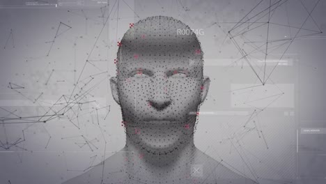 animación de la red de conexiones sobre la cabeza humana