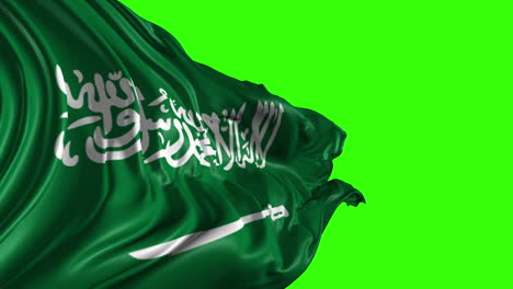 saudi arabian flag on green screen