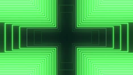 pulse neon green cross in spiral on black gradient