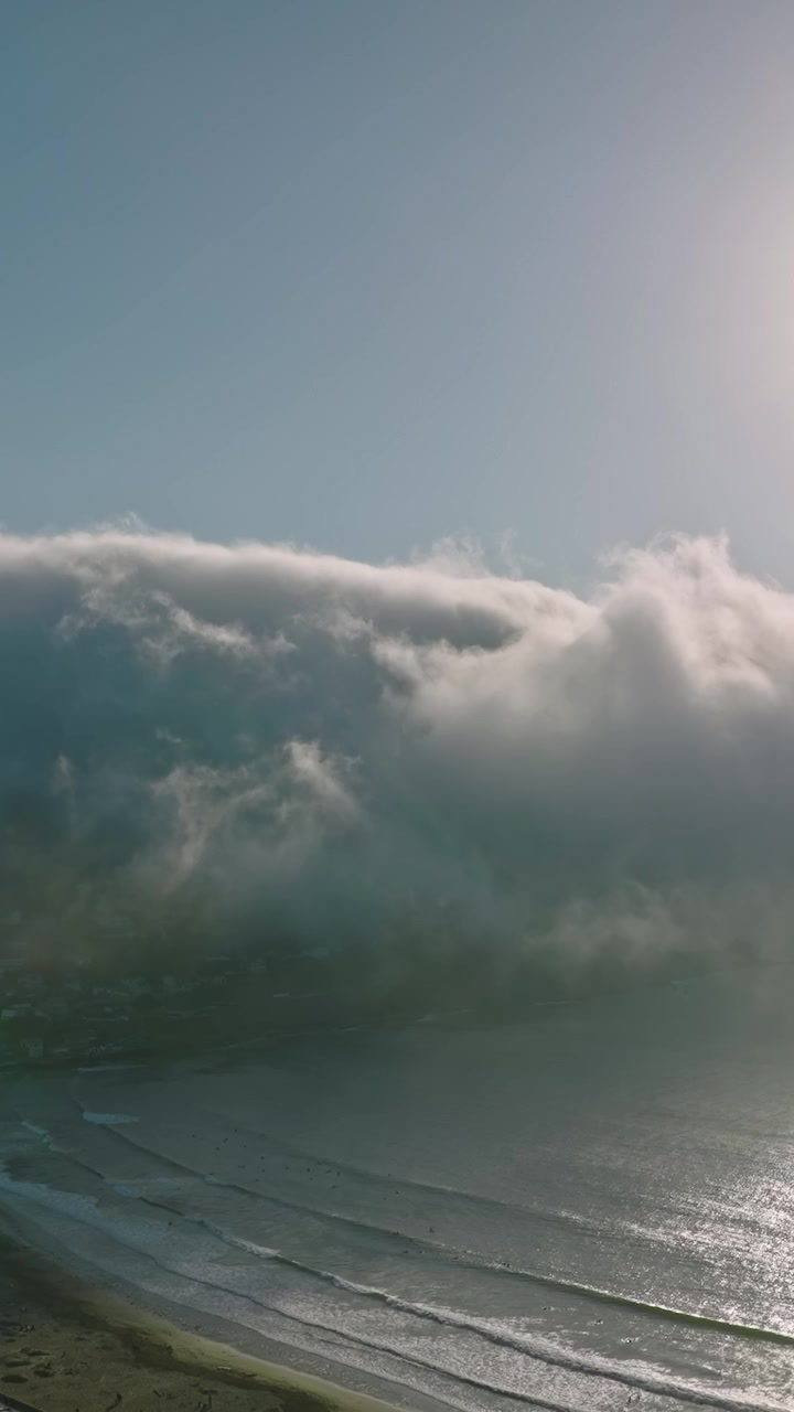 Drone Fly over Cliffs and sand seashore with blue water