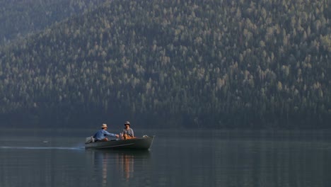 two fishermen fishing in the river 4k