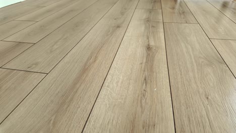 close-up of light wooden laminate flooring